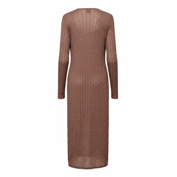 Textured Sheer Lace Duster Cardigan With Double Tie Detail Size Large - Picture 3 of 7